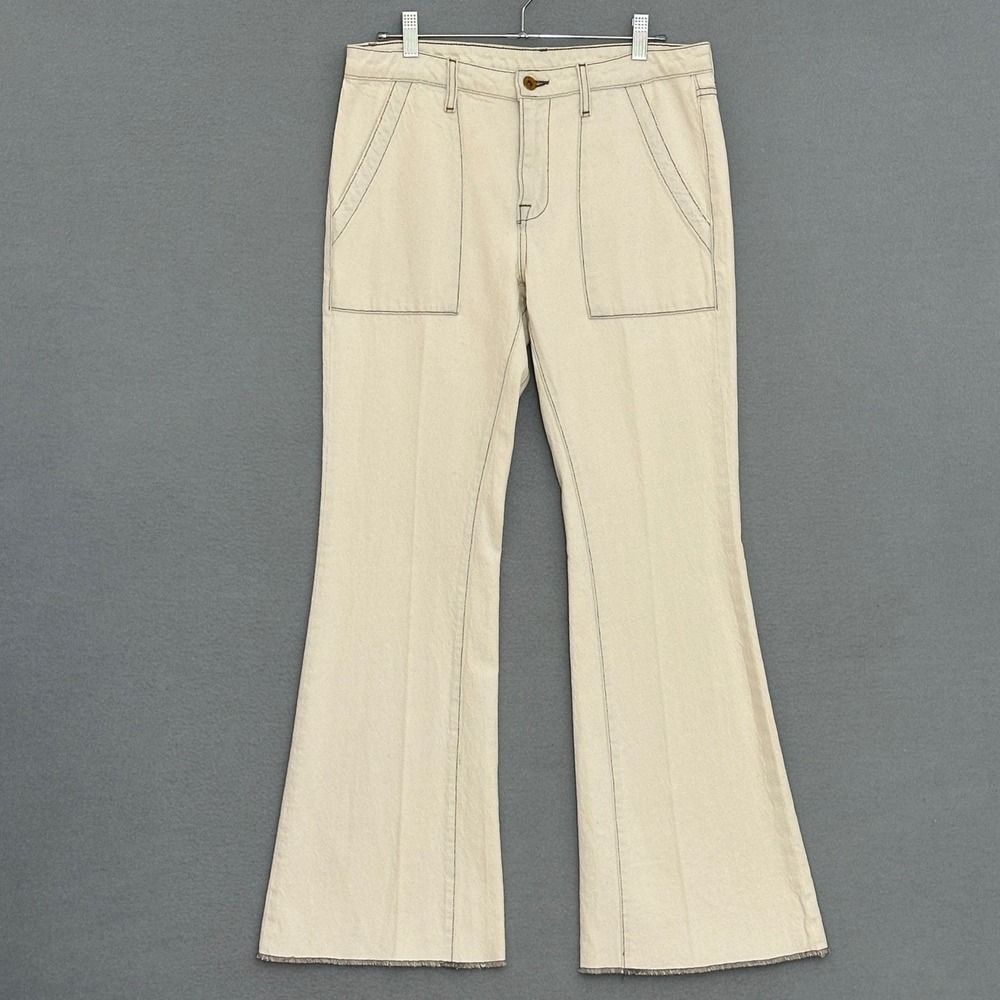 NSF Womens Jeans 27 Cream Denim Utility Flare Boot Coastal Cowgirl Retro Western